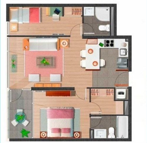 Moderno Con Dos Dormitorios En Suite