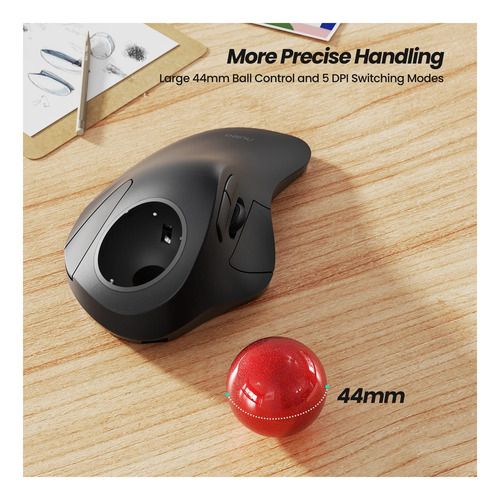 Mouse De Trackball Ergonómico Inalámbrico De Nulea, Mouse De