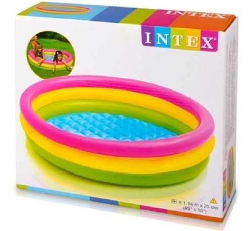 Piscina Intex Inflable Multicolor 114 Cm Para Niños Playa 