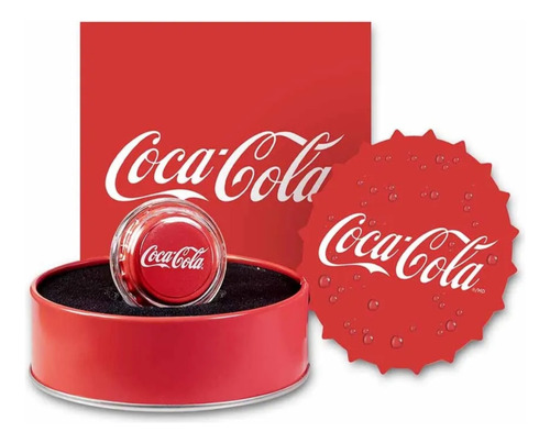 Moneda Coca Cola Conmemorativa Plata 925 Forma De Tapa Unc