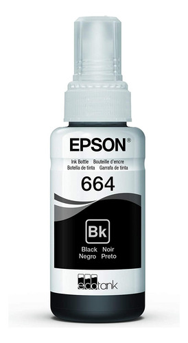 Botella De Tinta Color Negro Epson Ecofit T664 70ml