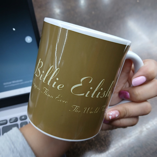 Taza Cerámica Billie Eilish Happier Than Ever (vario Modelos Blanco Happier Than Ever Billie Eilish