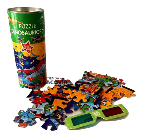 Puzzle Rompecabezas 3d De Dinosaurios Incluye Anteojos Promo