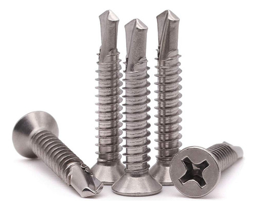 Tornillos Phillips Autoperforantes Acero Inoxidable 100 Piez