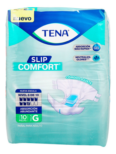 Pañal Para Adulto Tena Comfort Talla G 10 Piezas 