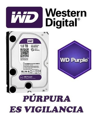 Disco Duro Western Digital De 1 Tb 3.5 Sata3 Purple Para Dvr