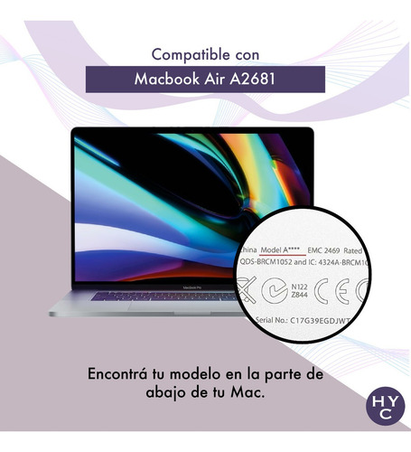 Imagen 6 de 10 de Protector Teclado Silicona - Compatible Macbook Air 13 A2681
