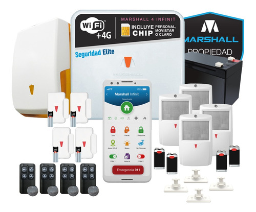 Kit Alarma Marshall 4 4g Wifi Gprs Chip Full Premium