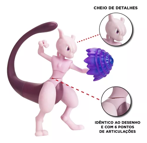 Figura Mewtwo Pokémon com Mecanismo