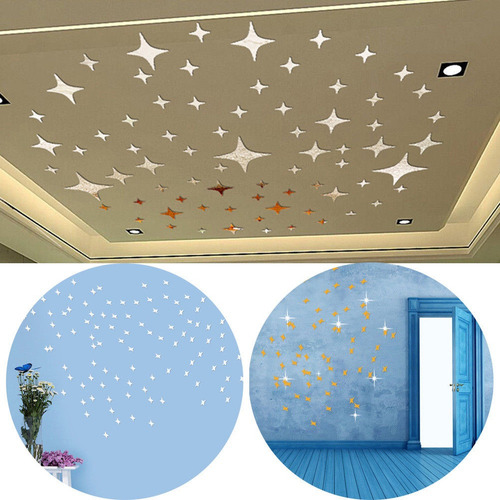 Espejos Acrílicos En Forma De Estrella 3d Para Pared