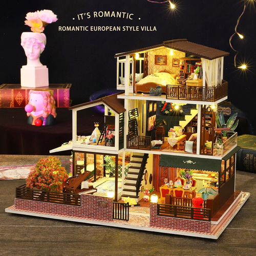 Kit De Muebles De Madera En Miniatura Spilay Dollhouse Diy,