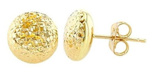 Pendientes Con Forma De Círculo Con Textura De Oro Amarillo 