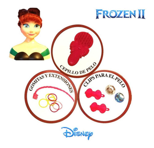 Imagen 5 de 5 de Peina A Tu Princesa Muñeca Frozen Elsa Styling Head Disney