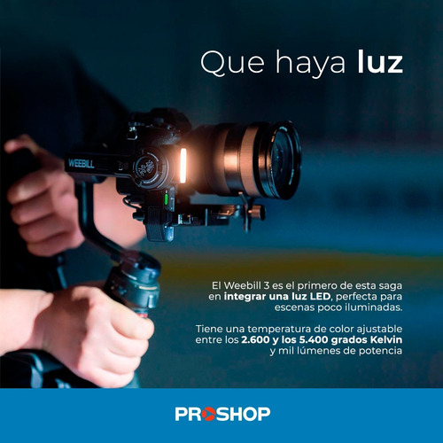 Imagen 8 de 9 de Gimbal Zhiyun Weebill 3 Estabilizador Tripode Cámara Reflex!
