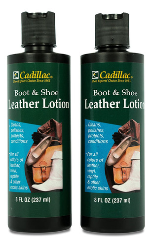 Cadillac Boot And Shoe Leather Lotion 8 Fl Oz (paquete De 2)