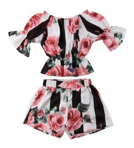 Conjunto Infantil Ciganinha Menina Florido Short+blusinha 