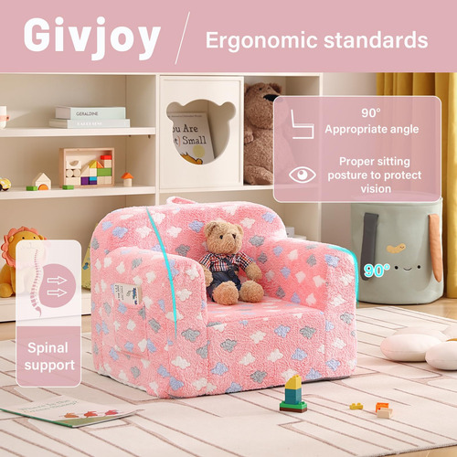 Sofá Infantil De Felpa Convertible Para Niños Y Niñas