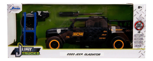 2020 Jeep Gladiator Negro Rack Extra Rueda 1:24 Jada