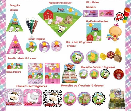 Kit Imprimible Animales De La Granja Decoracion Candy S63