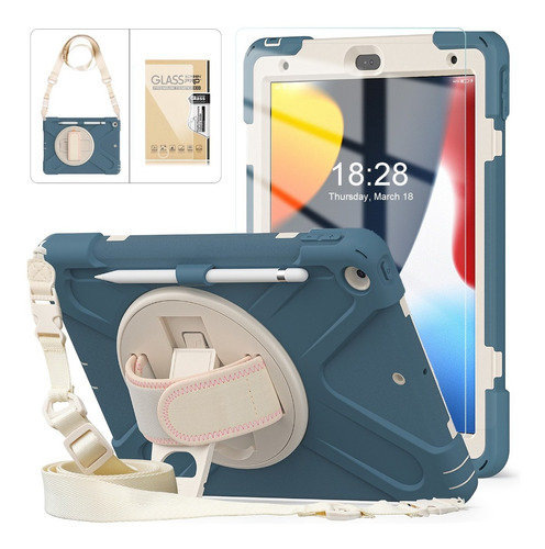 Funda De Goma + Mica Completa Para iPad 10.2 9/8/7.ª