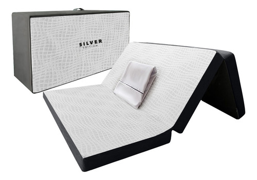 Colchón Individual Plegable Silver Edit + Protector Colchón Blanco