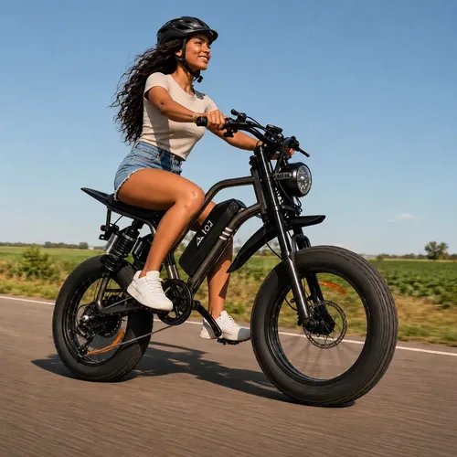 Bicicleta Elétrica HDJ 1000W 48V, Pneu Gordo 20" e NFC