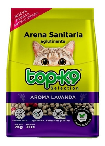 Arena Sanitaria Aglutinante Top-k9 Pack 2 Kg Aromas Varios