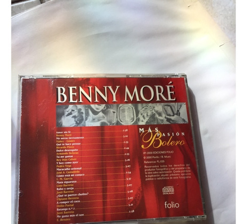 Benny More - Pasion Bolero  - Cd - Disco - Folio