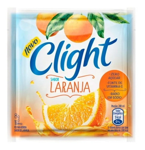 Refresco Em Pó Clight Laranja Zero 8gr -kit Com 15 *promoção