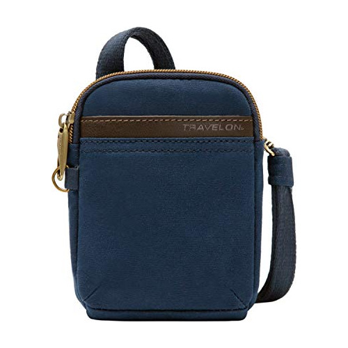 Travelon Anti-theft Courier Mini Crossbody, Navy, R33yw