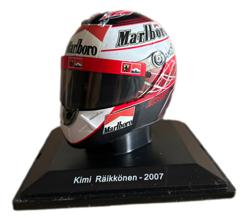 Miniatura F1 Capacete Ferrari Raikkonen 2007 Campeão 1/5 Branco