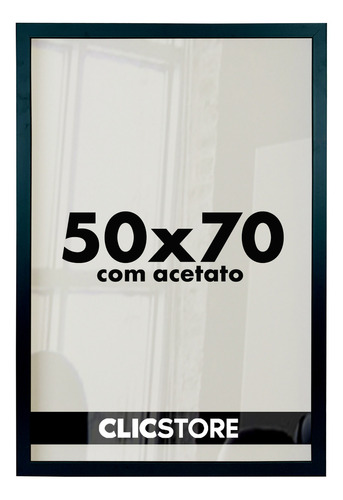 Moldura 50x70 Acetato Quadros Poster Foto Quarto Casa Parede Cor Preto