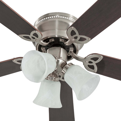 Ventilador Techo Brisa3luces 45202 42pulg Níquel Cinco Aspas 1.067 M 60 Níquel Cepillado Wengue/teca Mdf 5