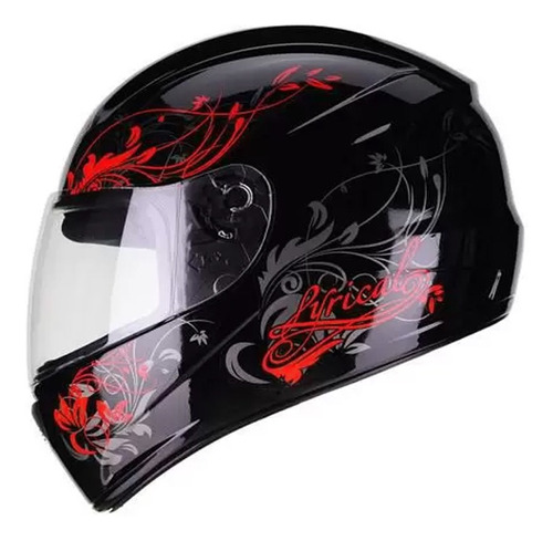 Capacete Fly F9 Lyrical Para Moto Preto/vermelho