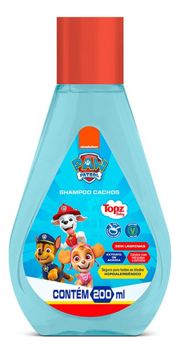 Shampoo Cachos Hidratados Patrulha Canina Topz 200ml 
