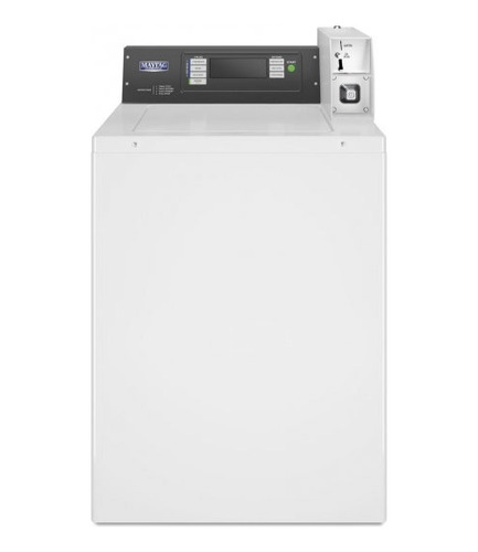 Maytag 27 White Commercial Top Load Washer, Coin Drop-ready 