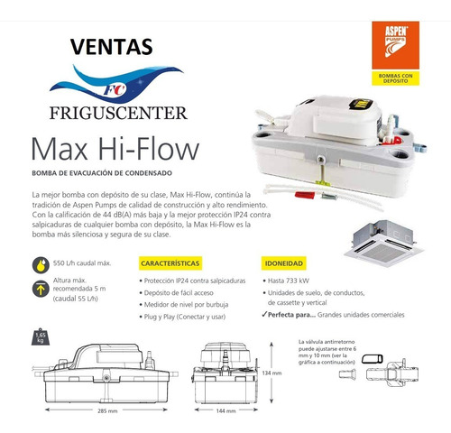 Fp3349 Bomba Condensados Con Deposito Aspen Max Hi-flow 230v