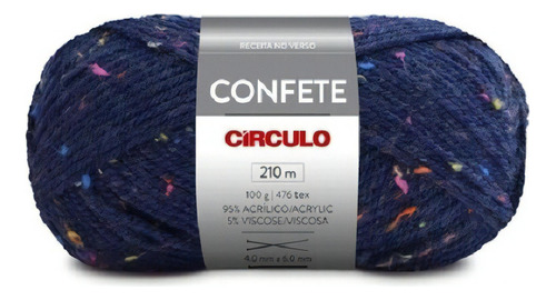1 Novelo Do Fio De Lã Confete 100g, Tricô E Croche - Circulo Cor 2790 - Revenge