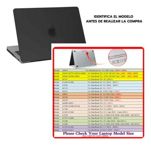 Carcasa Para Macbook Air 13 M1 A1932 A2179 A2337 Negro
