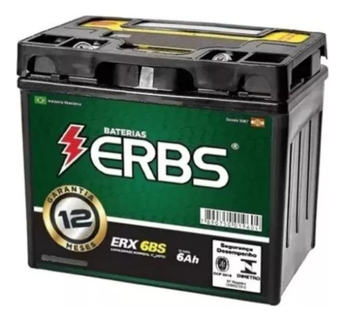 Bateria Moto Erbs Erx-6bs Xre300 Fan Bros Titan 150 6ah