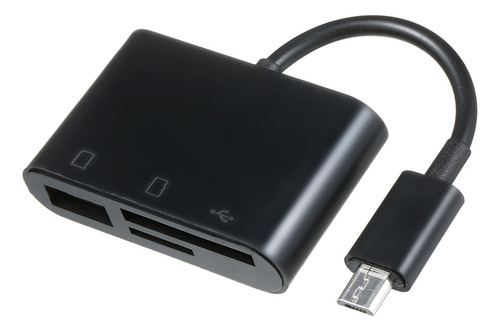Adaptador Micro Usb Otg 3 En 1 Y Lector De Tarjetas Para Mic