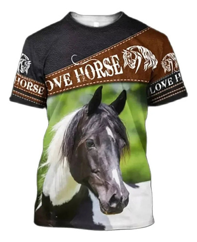 Hjb Camiseta De Hombre Con Estampado 3d De Caballos