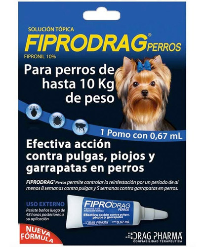 Fiprodrag Pipeta Antipulgas Y Garrapatas Perros Hasta 10kg