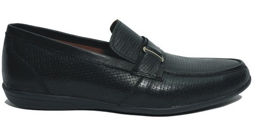 Liquidación Mocasín Hombre Cuero Trenzado Negro Base Tr C