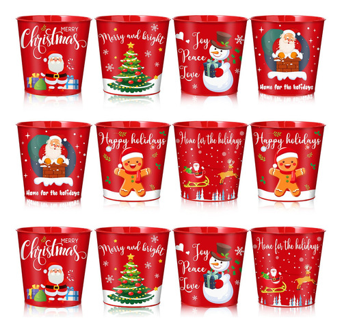 Cubos De Metal Navideños Mini Para Decoración Del Hogar