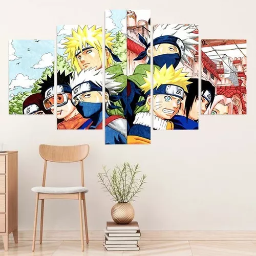 Quadro Mosaico 5 Peças Naruto Sakura Desenhos Animes Desenho