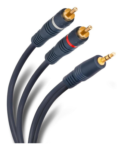 Cable Plug 3,5 Mm A 2 Plug Rca De 1,8 M Con Conectores Dorad