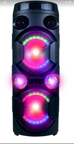 Parlante Portatil Radio Usb Bluetooth Potencia 4000w Karaoke Luces Led Inalambrico Bateria Y 220v + Microfono + Sonido