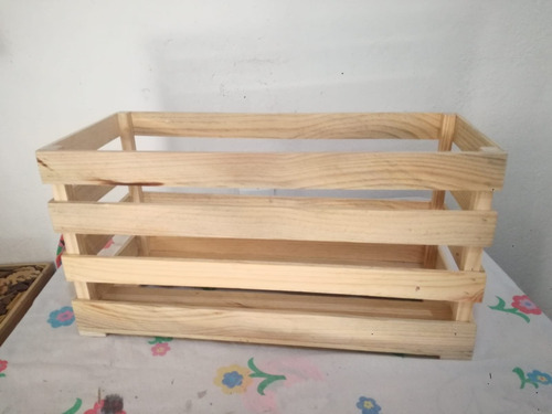 Huacal De Madera Rectangular Acabado Fino