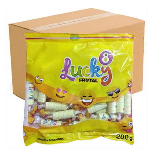 Golosinas Pastillas Lucky 8 Amarilla 200g X 30u